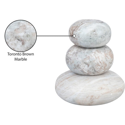 Pumpkin Brown Marble 3pc. Decorative Object