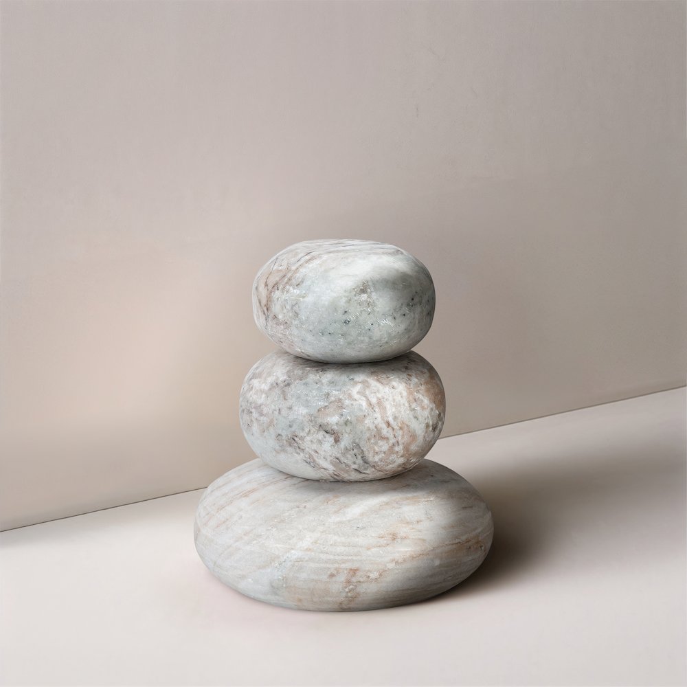 Pumpkin Brown Marble 3pc. Decorative Object