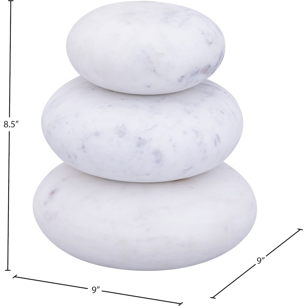 Pumpkin White Marble 3pc. Decorative Object