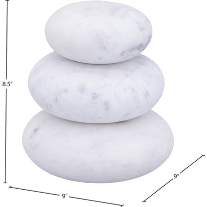 Pumpkin White Marble 3pc. Decorative Object