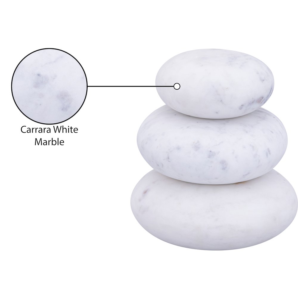 Pumpkin White Marble 3pc. Decorative Object