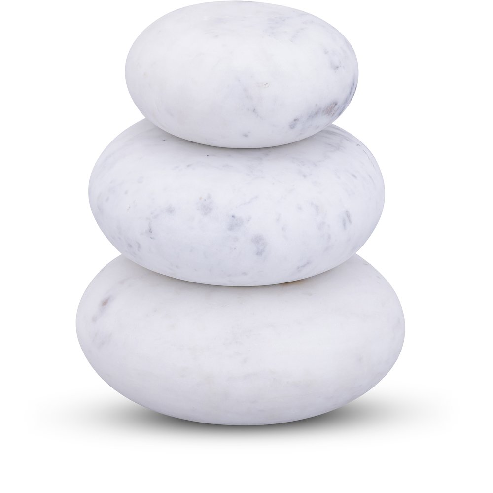 Pumpkin White Marble 3pc. Decorative Object