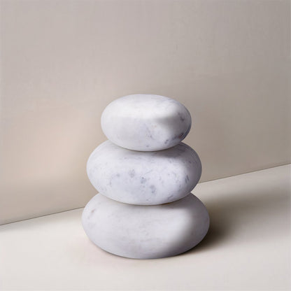 Pumpkin White Marble 3pc. Decorative Object