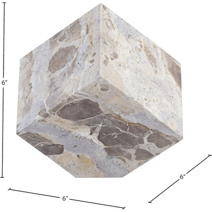 Block Beige Marble Decorative Cube