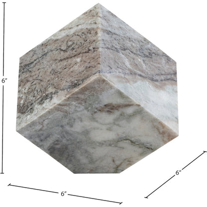 Block Brown Marble Decorative Cube