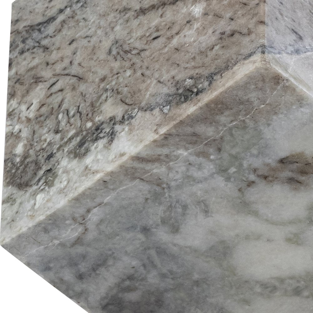 Block Brown Marble Decorative Cube