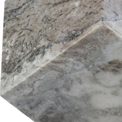 Block Brown Marble Decorative Cube