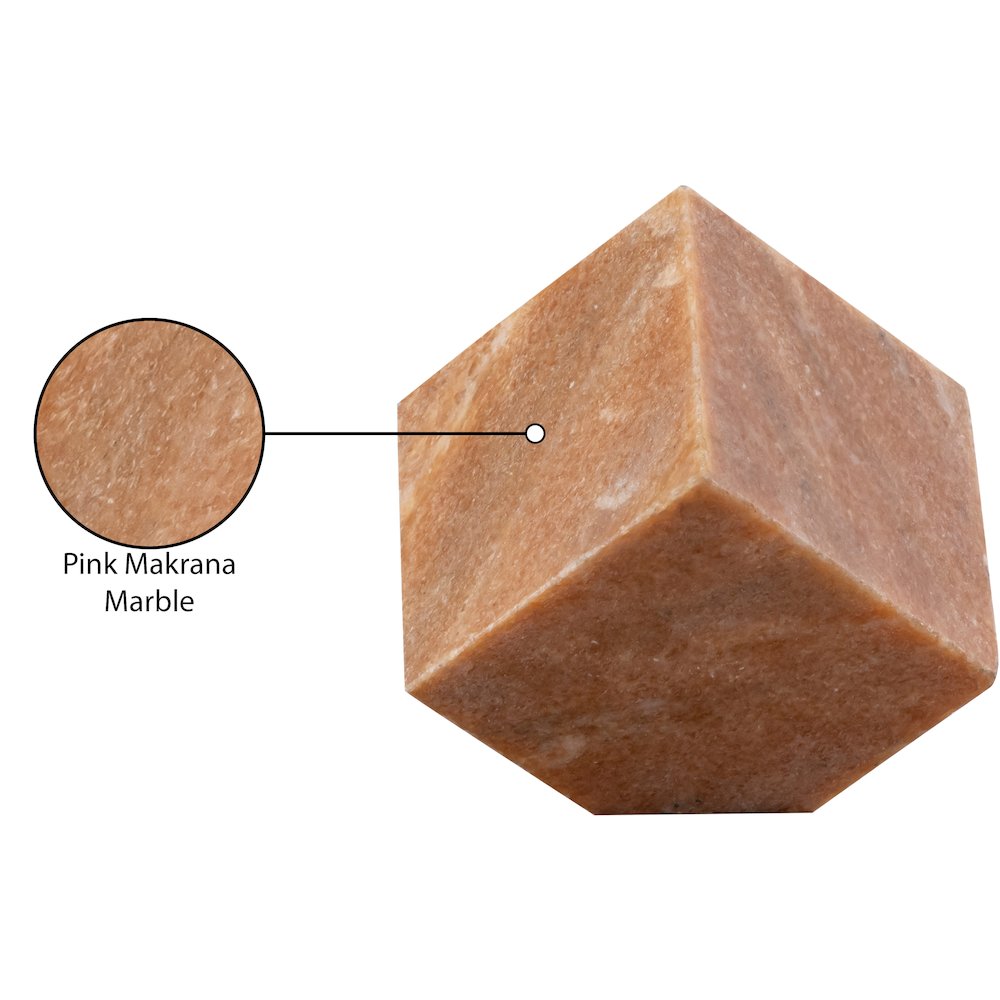 Block Pink Marble Decorative Cube