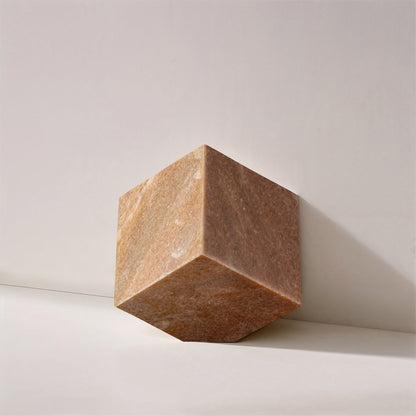 Block Pink Marble Decorative Cube