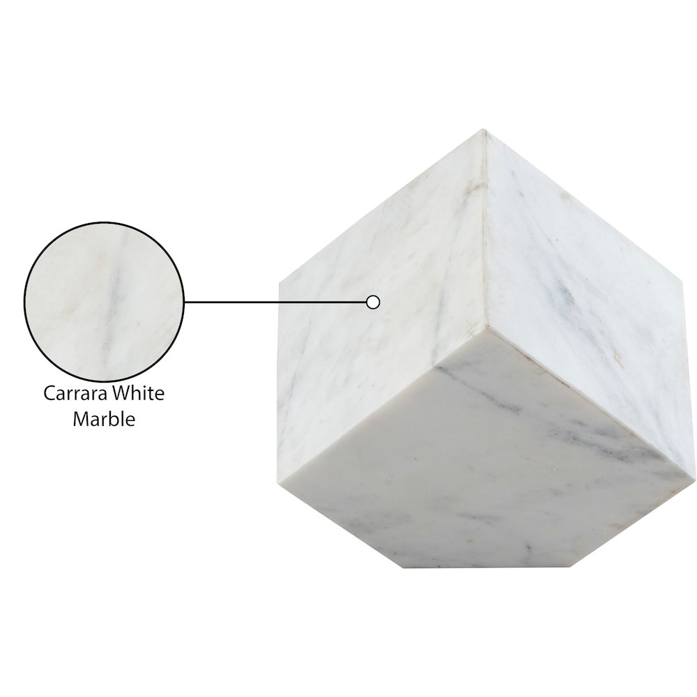 Block White Marble Decorative Cube