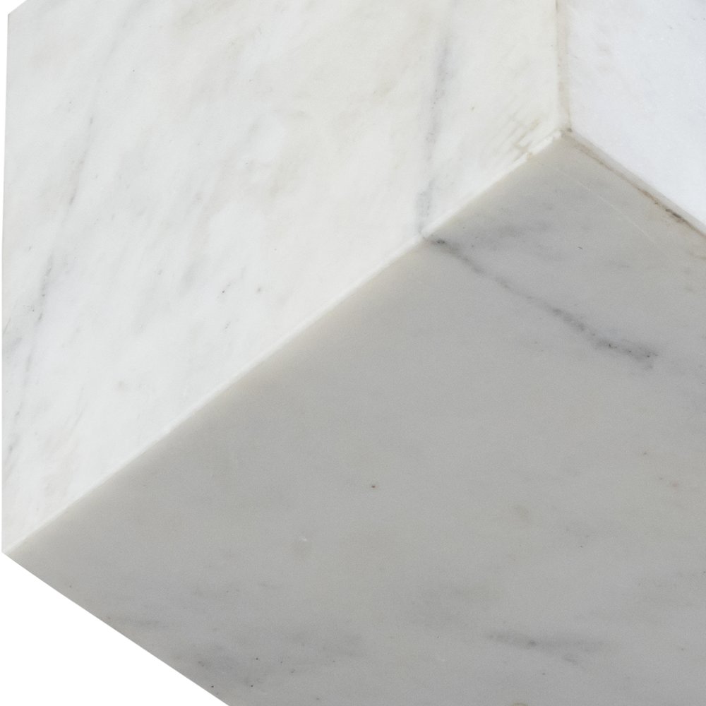 Block White Marble Decorative Cube