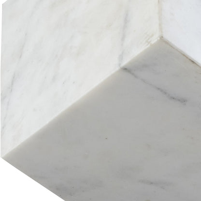 Block White Marble Decorative Cube