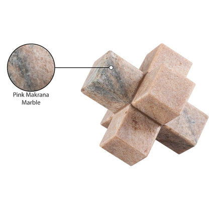 Jack Pink Marble Decorative Jack Object