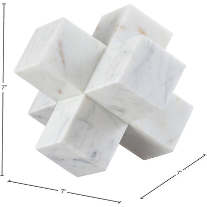 Jack White Marble Decorative Jack Object