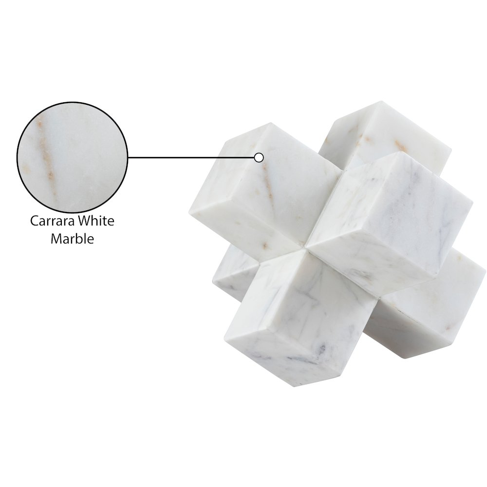Jack White Marble Decorative Jack Object