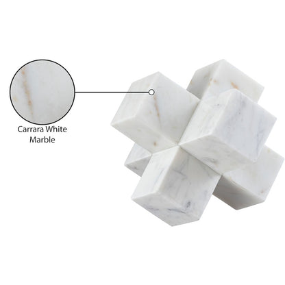 Jack White Marble Decorative Jack Object