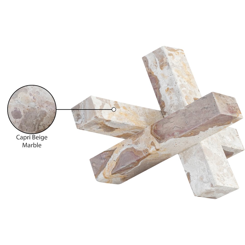 Stix Beige Marble Decorative Object