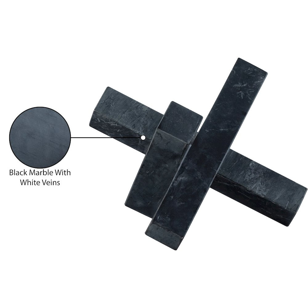 Stix Black Marble Decorative Object