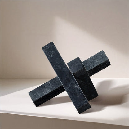 Stix Black Marble Decorative Object