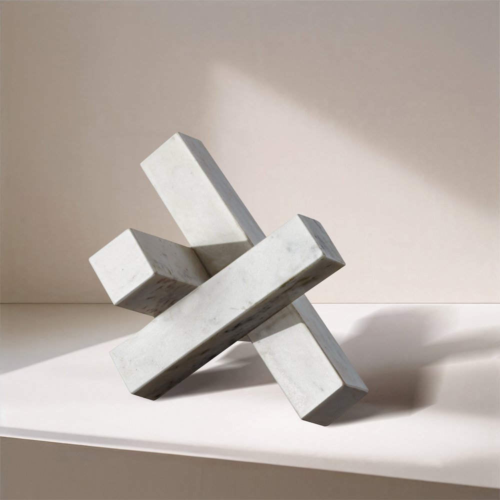 Stix White Marble Decorative Object