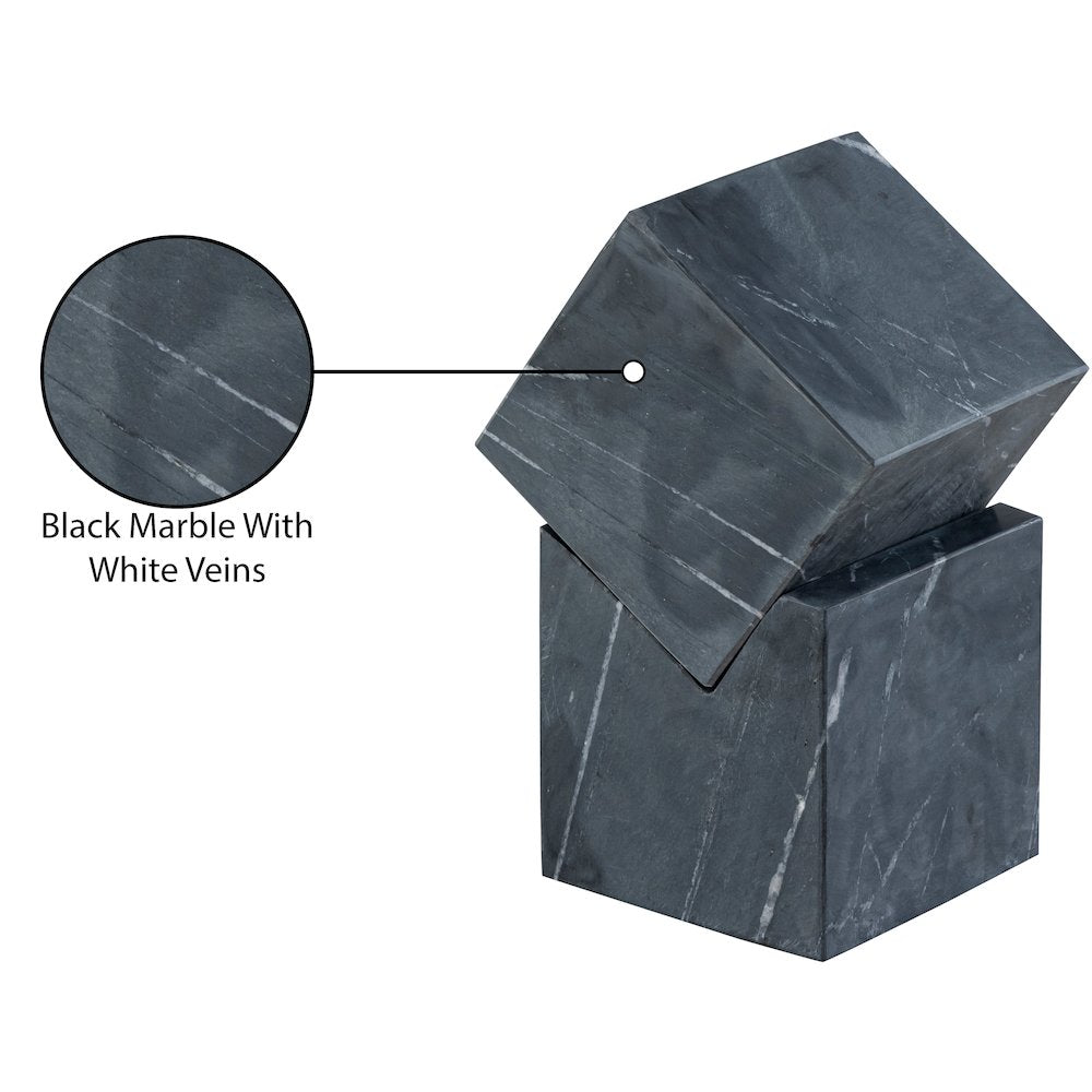 Quad Black Marble Decorative Cube