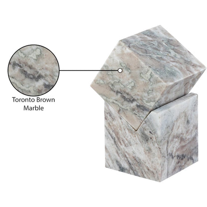 Quad Brown Marble Decorative Cube