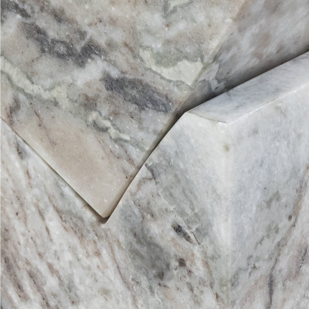 Quad Brown Marble Decorative Cube