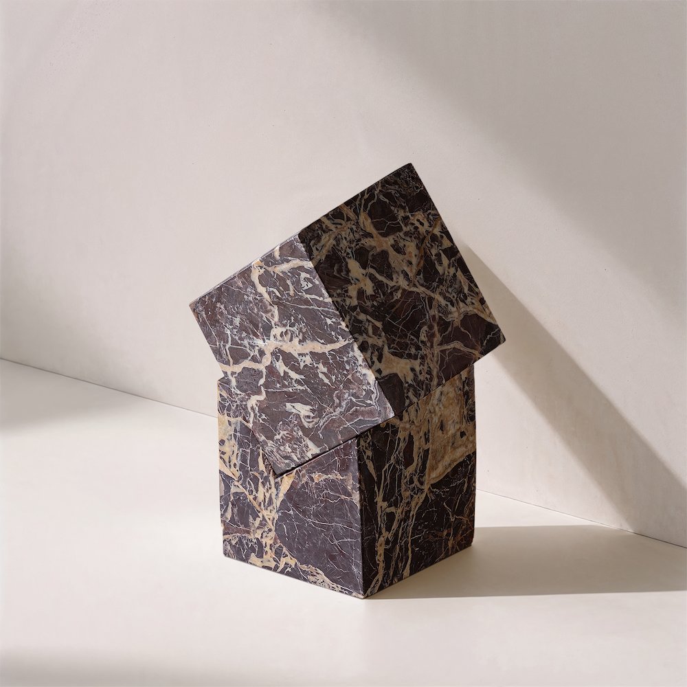 Quad Cherry Marble Decorative Cube