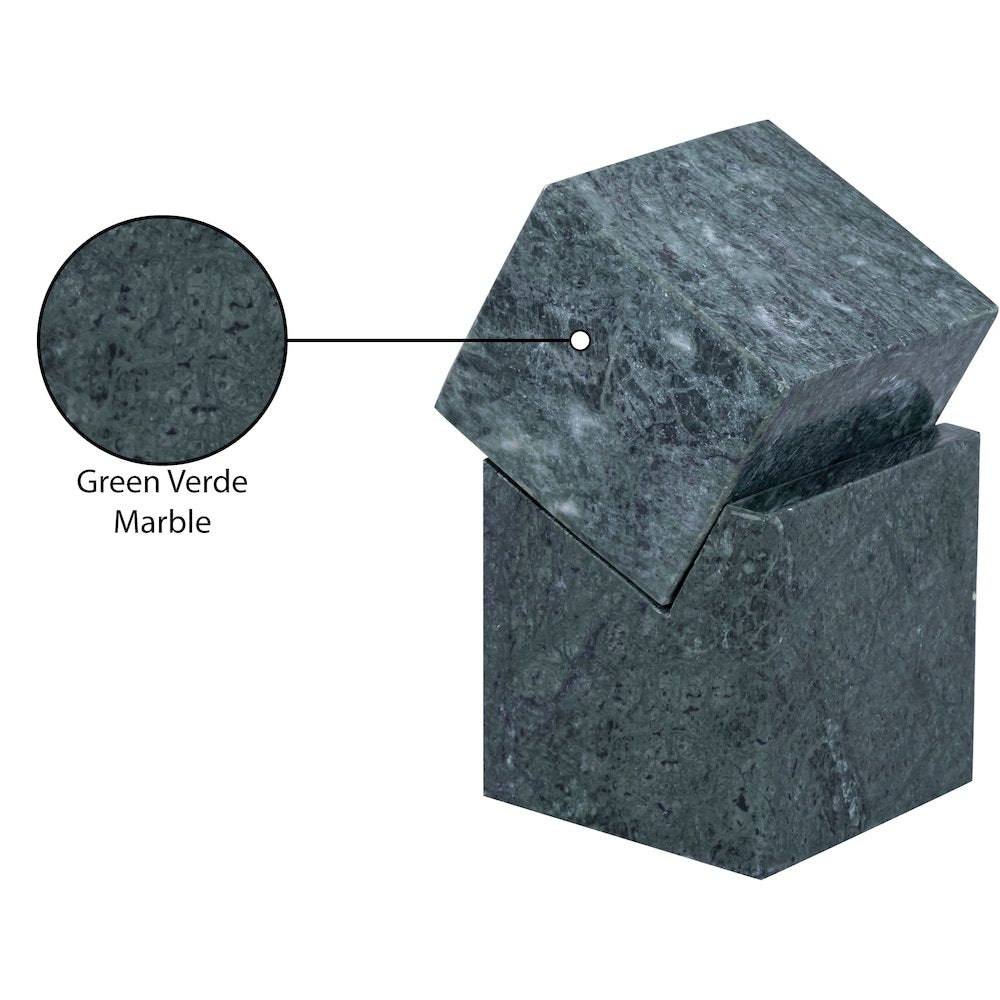 Quad Green Marble Decorative Cube