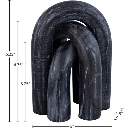 Arco Black Marble 3pc. Decorative Object