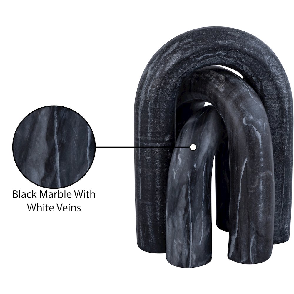 Arco Black Marble 3pc. Decorative Object