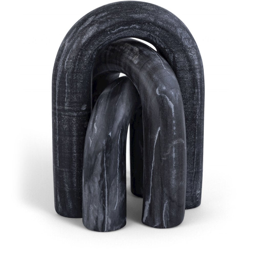 Arco Black Marble 3pc. Decorative Object