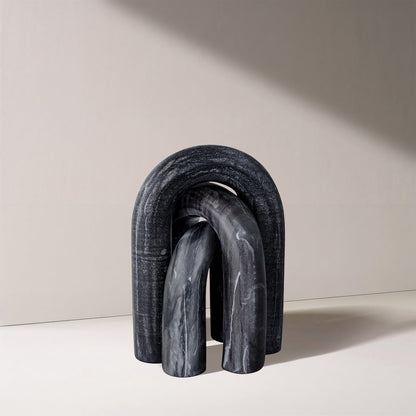 Arco Black Marble 3pc. Decorative Object