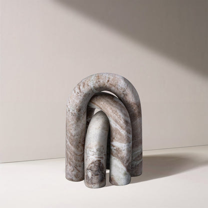 Arco Brown Marble 3pc. Decorative Object