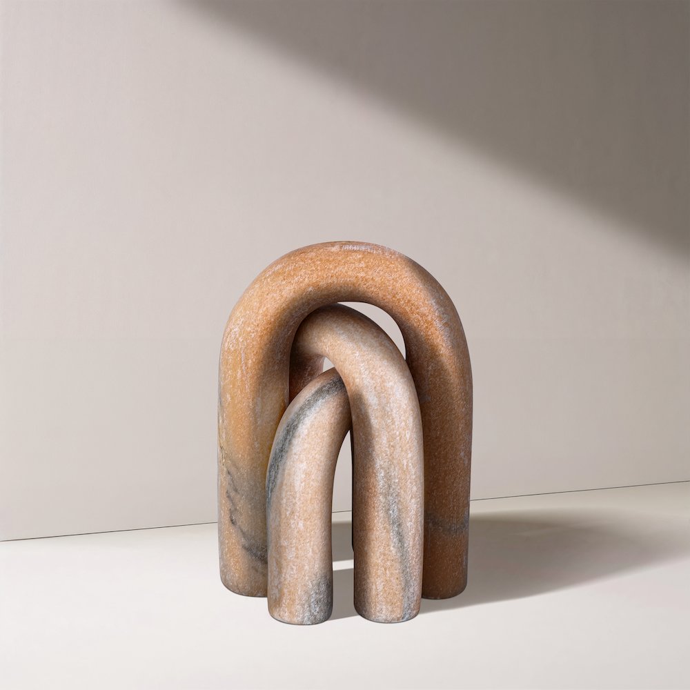 Arco Pink Marble 3pc. Decorative Object