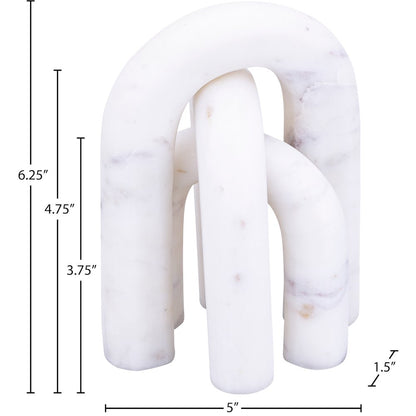 Arco White Marble 3pc. Decorative Object