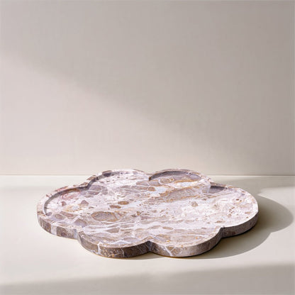 Rimini Beige Clover Shaped Marble Tray