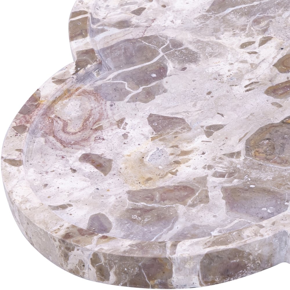 Rimini Beige Clover Shaped Marble Tray