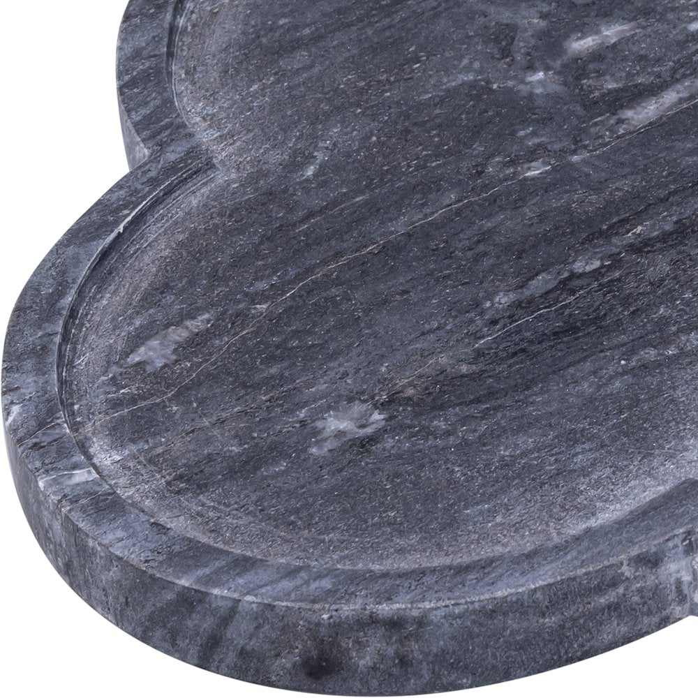Rimini Black Clover Shaped Marble Tray
