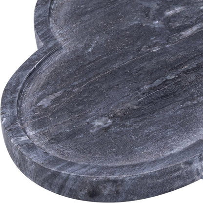 Rimini Black Clover Shaped Marble Tray