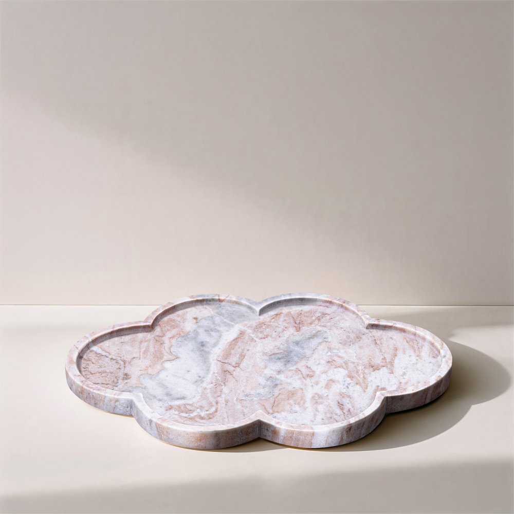 Rimini Brown Clover Shaped Marble Tray