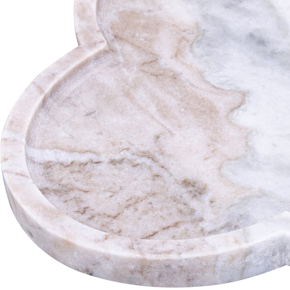 Rimini Brown Clover Shaped Marble Tray