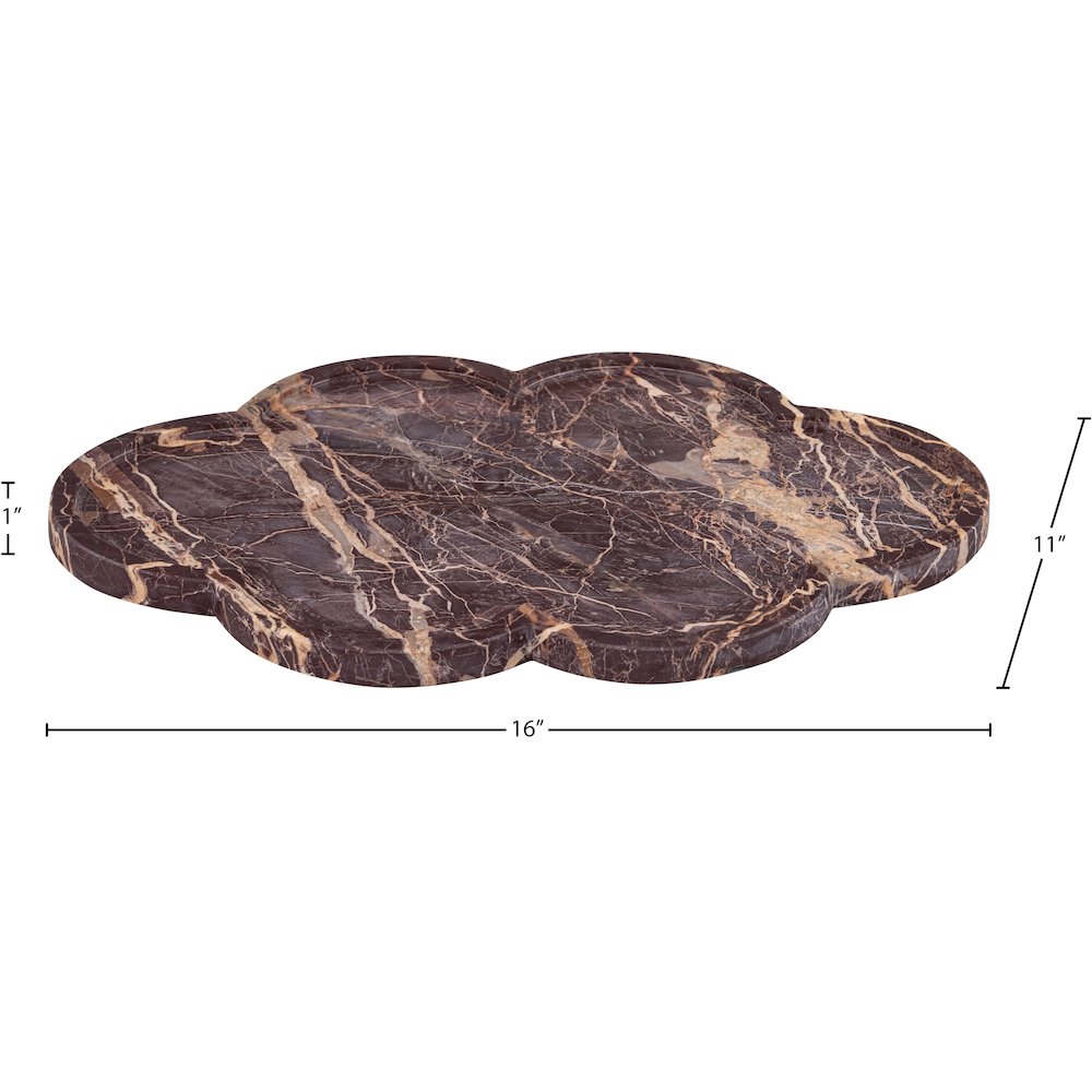 Rimini Cherry Clover Shaped Marble Tray