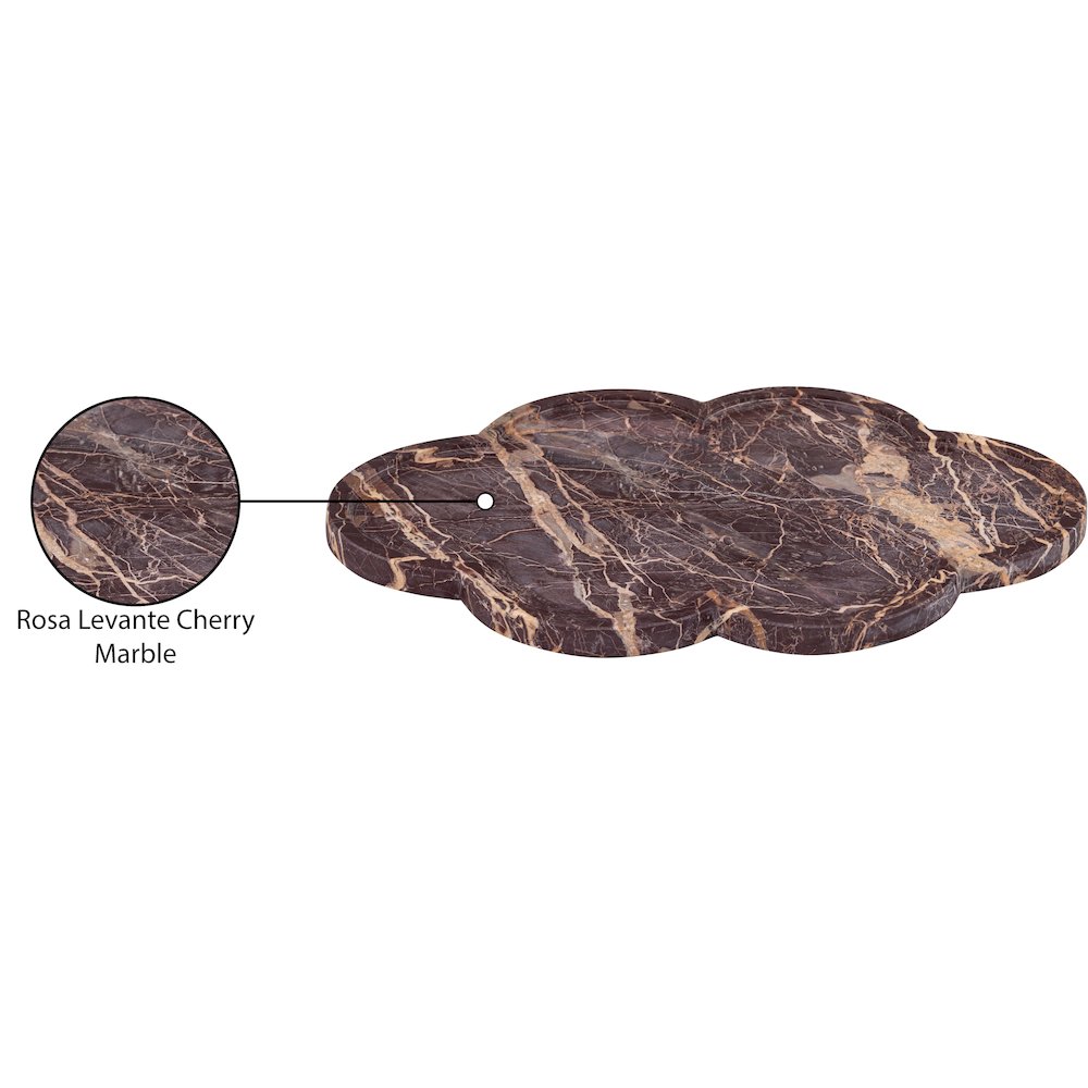 Rimini Cherry Clover Shaped Marble Tray