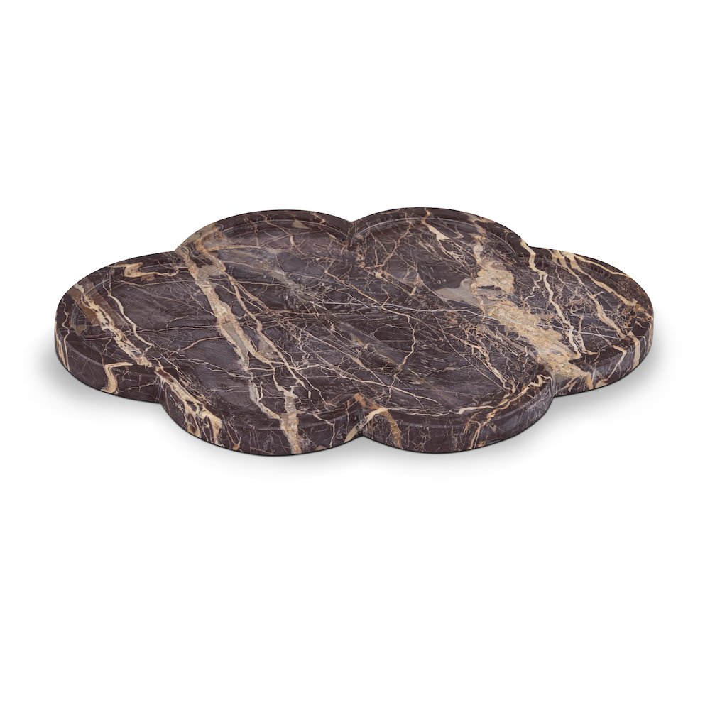 Rimini Cherry Clover Shaped Marble Tray
