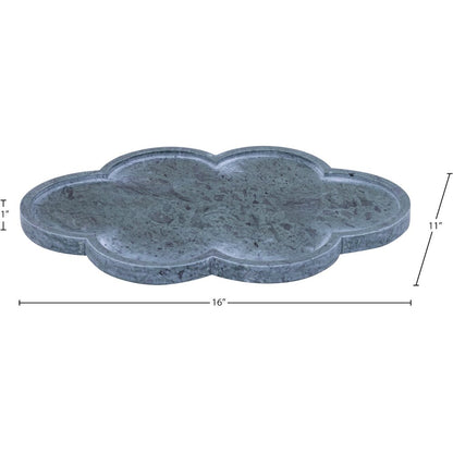 Rimini Green Clover Shaped Marble Tray