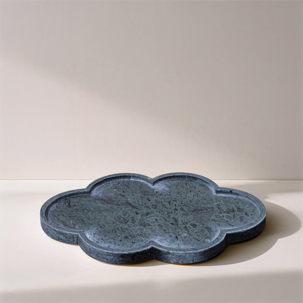 Rimini Green Clover Shaped Marble Tray