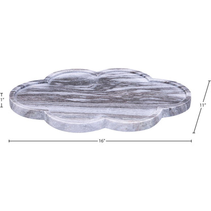 Rimini Panda Clover Shaped Marble Tray
