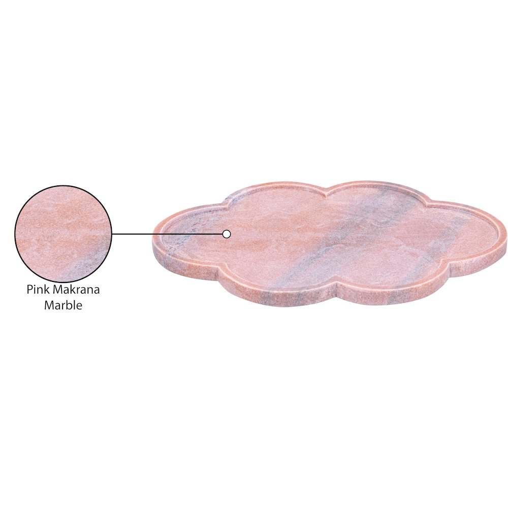 Rimini Pink Clover Shaped Marble Tray