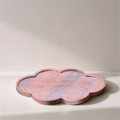 Rimini Pink Clover Shaped Marble Tray